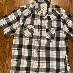 Aeropostale black plaid snap shirt